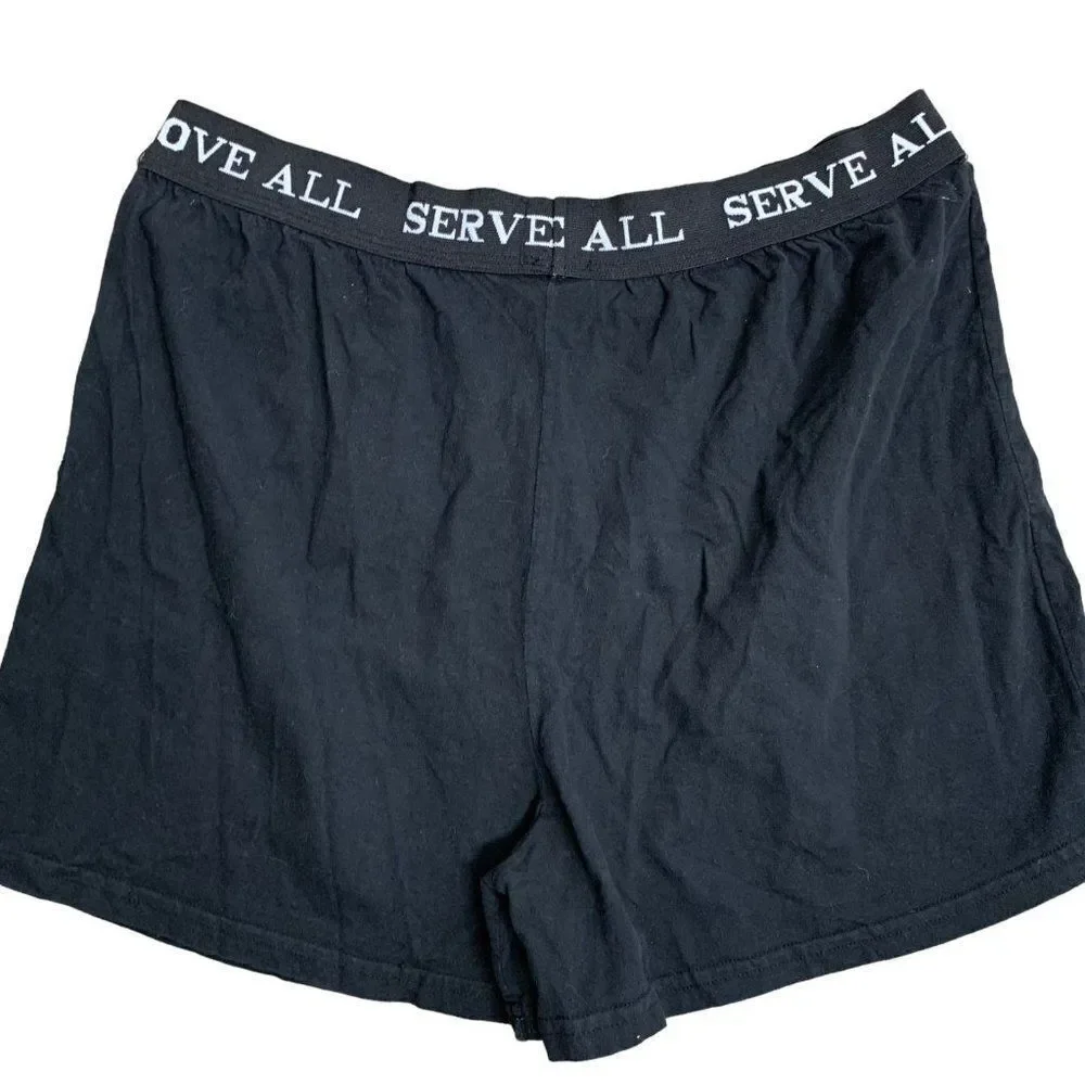 Vintage 90s Hard Rock Cafe Boxer Brief Underwear L Black Elastic Waist